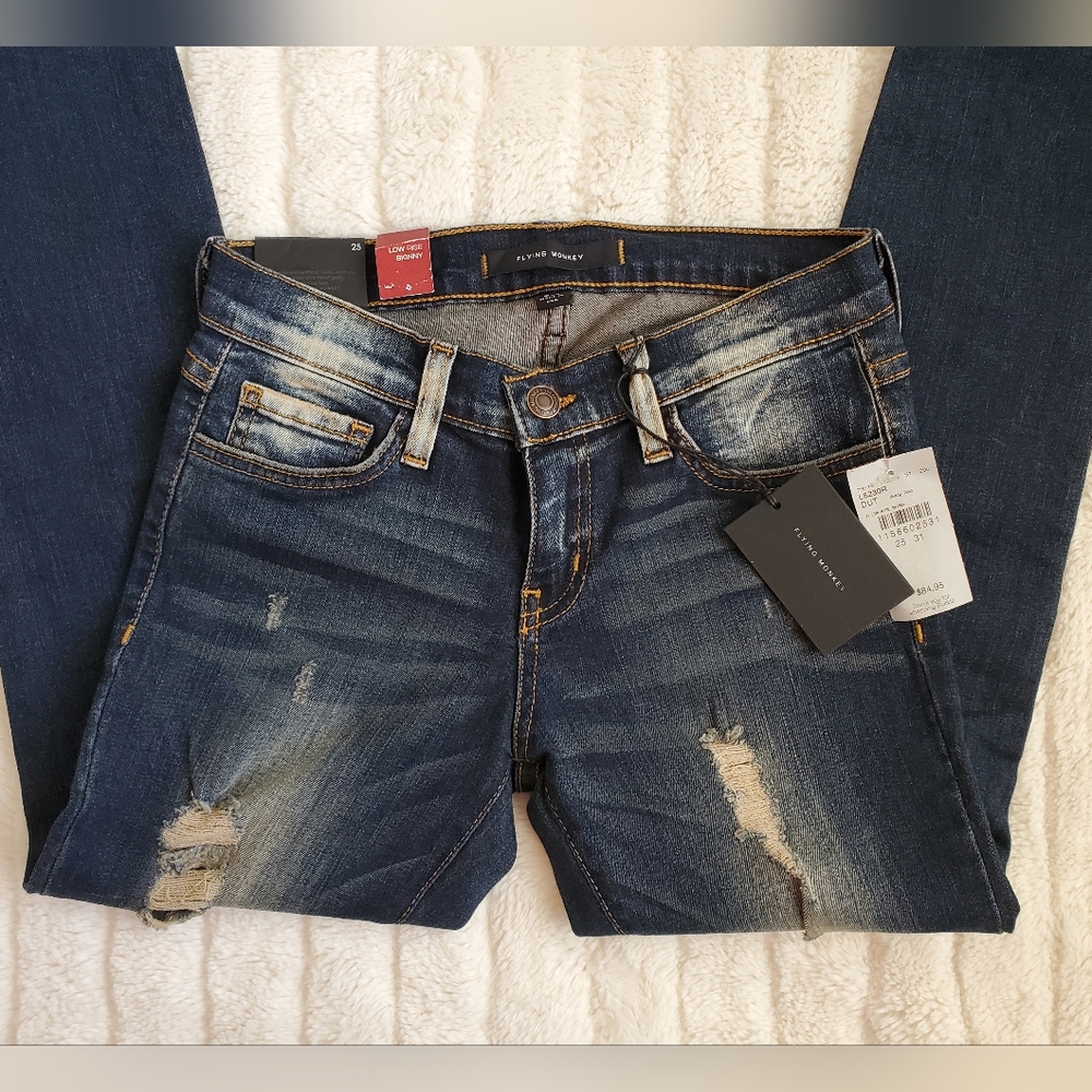 Flying Monkey Low Rise Distressed Skinny Jean - Picture 2 of 8